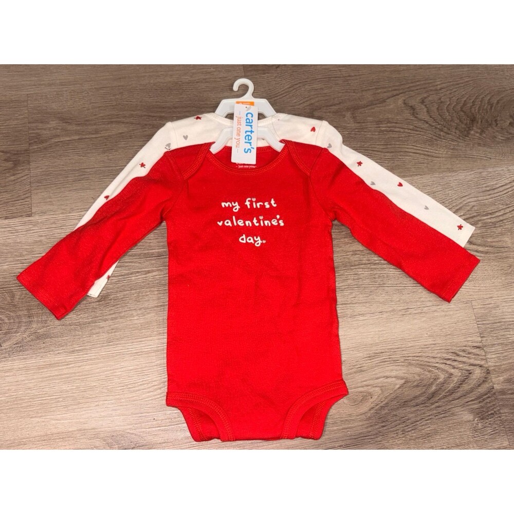 Baby Girl 9 months 2pack Valentines onesie NWT‎